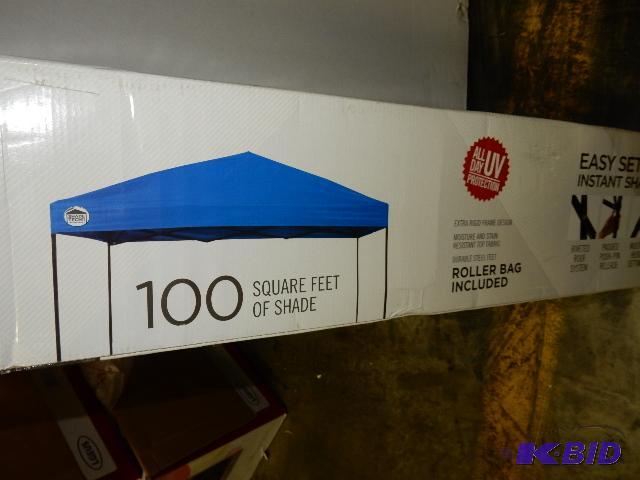 lot 23 image: 10ft x 10 ft Blue collapsible tent.. Open, bu...