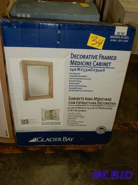 lot 34 image: Glacier Bay, Decorative Framed Medicine Cabin...