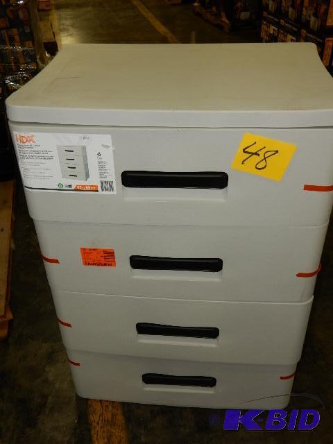 lot 48 image: 4 Drawer Heavy Plastic Storage Cabinets.. Ful...