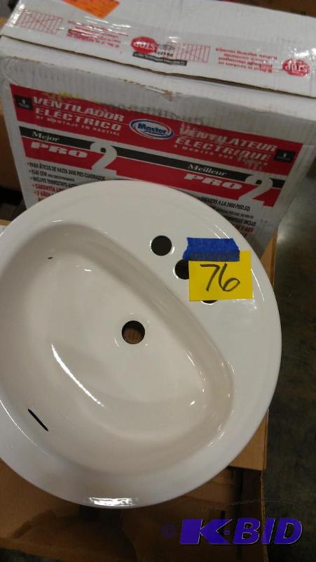 lot 76 image: Bathroom sink AND Attic ventilation fan. The ...