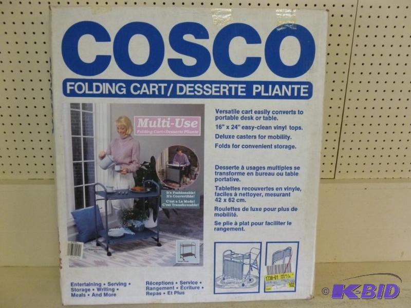 lot 102 image: Costco multi-use folding roller wheel cart, b...