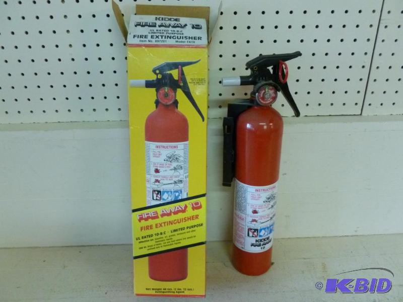 lot 124 image: Kidde Fire Away 10 ABC fire extinguisher mode...