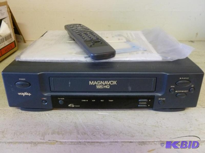 lot 132 image: Magnavox 4-head vcr plus with remote, appears...