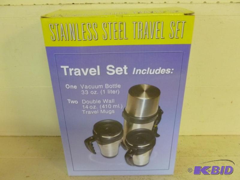 lot 145 image: Stainless Steel travel set that includes two ...