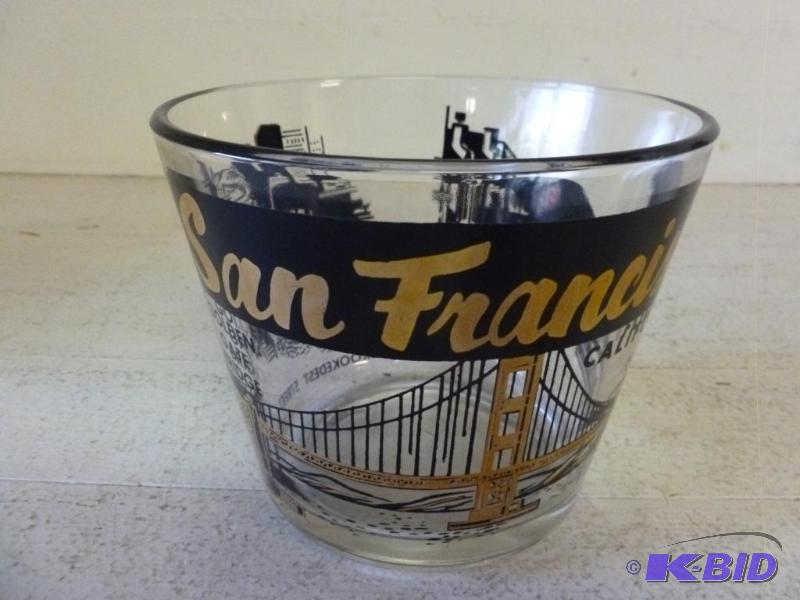 lot 64 image: Vintage San Francisco, California painted gla...