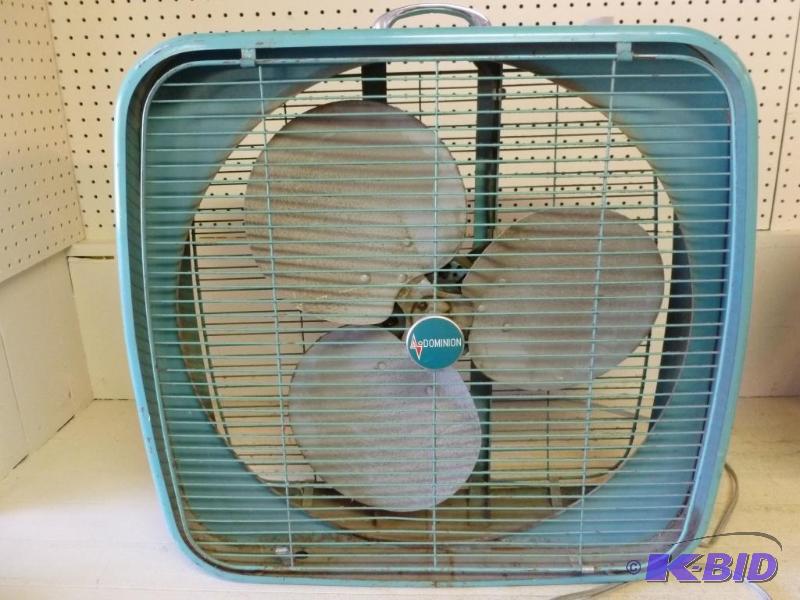 lot 73 image: Large Dominion three speed metal box fan that...