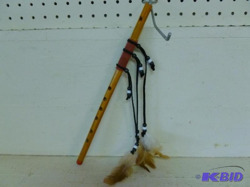 lot 91 image: Large Native American wooden flute that measu...