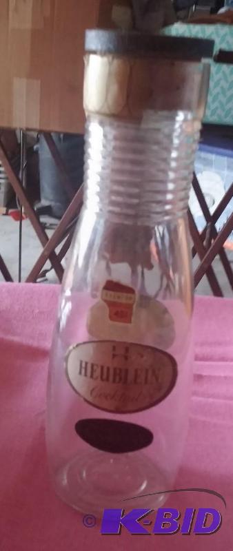 Vintage Heublein Bottle with Cork and Ribbed Neck - Rustic