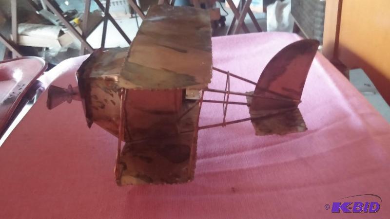Vintage Large Brass Airplane Music Box