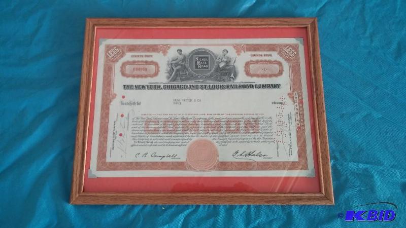 1923 Railroad Stock Bond-PERFECT SHAPE--Frame...