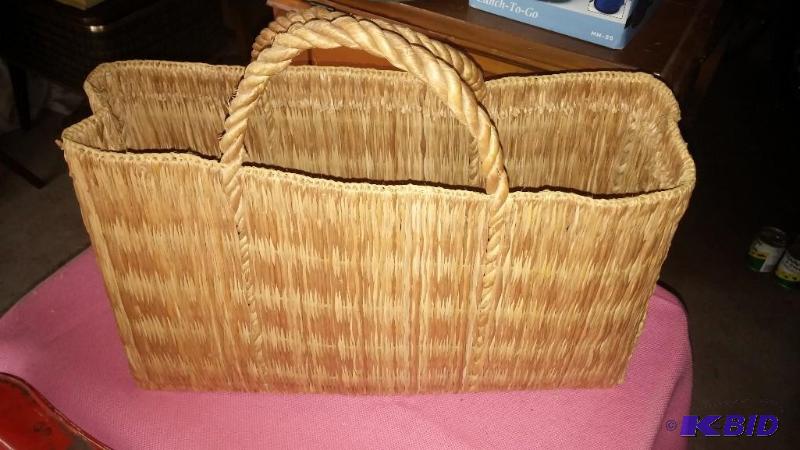 Wicker Tote-Made in Yugoslavia...
