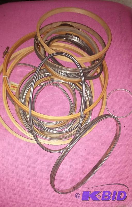 Large Lot of Embroidery hoops-Wooden Metal...