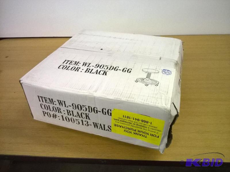 lot 33 image: Flash Furniture WL-905DG-GG Black Ergonomic Stool with Foot Ring