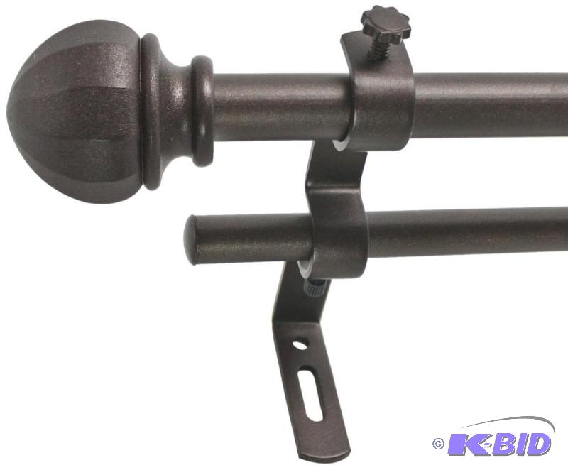 lot 50 image: 72in to 144in & 18in to 36in Curtain Rods with Ball Ends