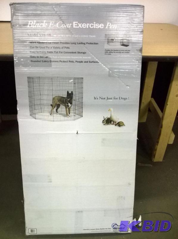 lot 63 image: Midwest Black E-Coat Exercise Pen 558-48