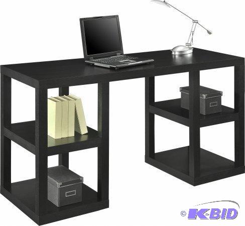lot 65 image: 9318296 Deluxe Parsons Desk- Black Oak