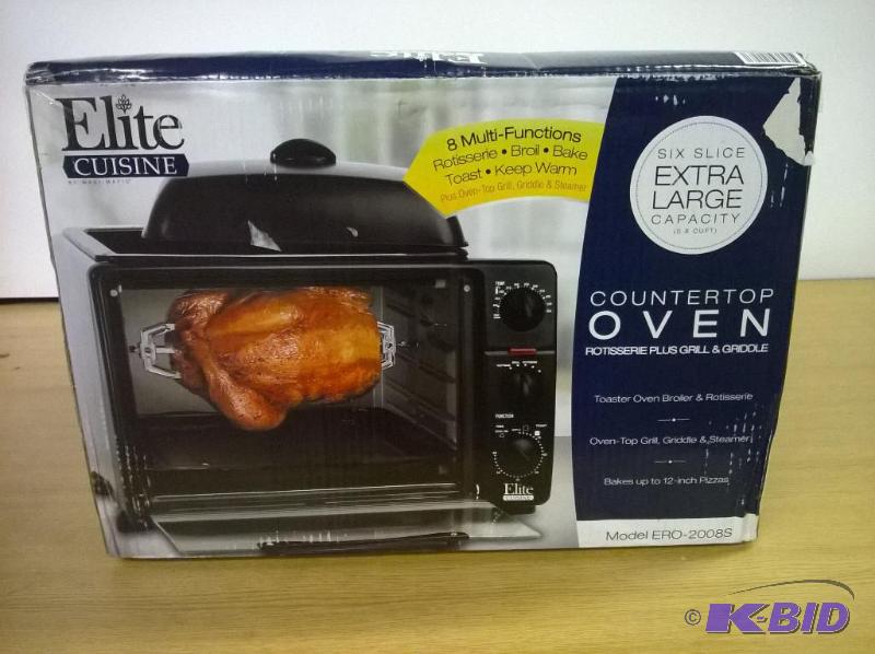 lot 6 image: MaxiMatic ERO-2008S Elite Cuisine Toaster Oven with Rotisserie, Grill, Griddle