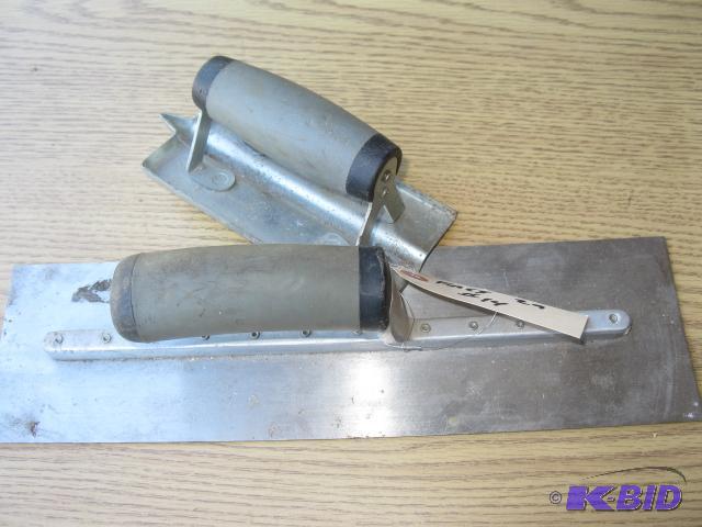Trowels, one groover 6x3, one flat 4x14...
