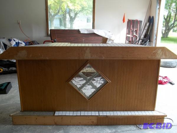 Solid Oak Bar with electric and lights tile o...
