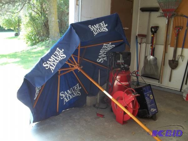 Samuel Adams umbrella with wood pole great co...