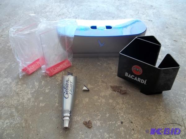 Bacardi straw and napkin holder ,grey goose f...