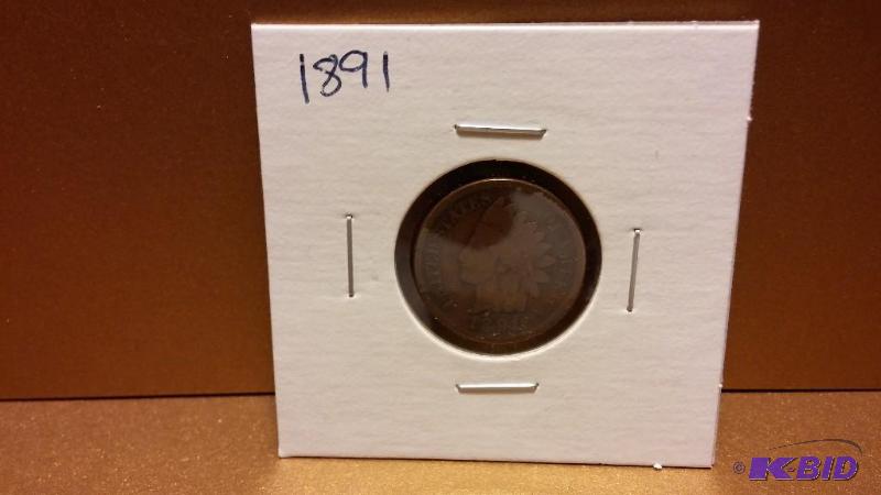 1891 INDIAN HEAD PENNY ONE CENT...