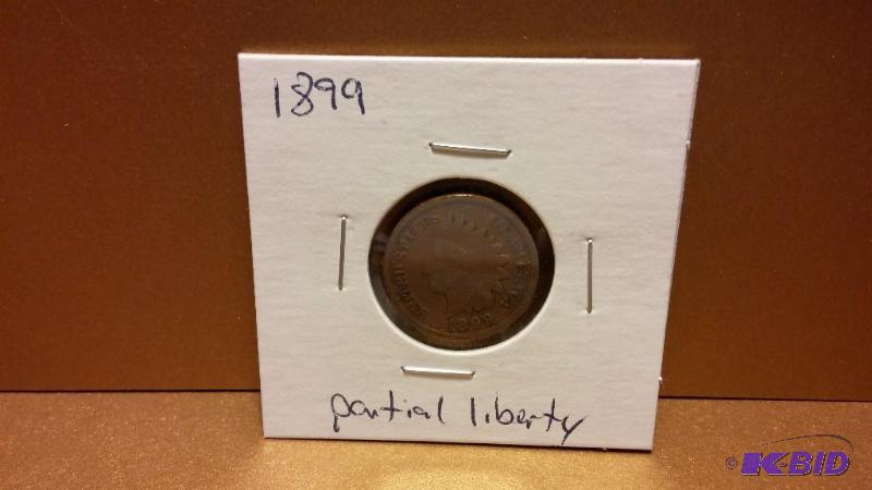 1899 INDIAN HEAD PENNY PARTIAL LIBERTY ONE CE...