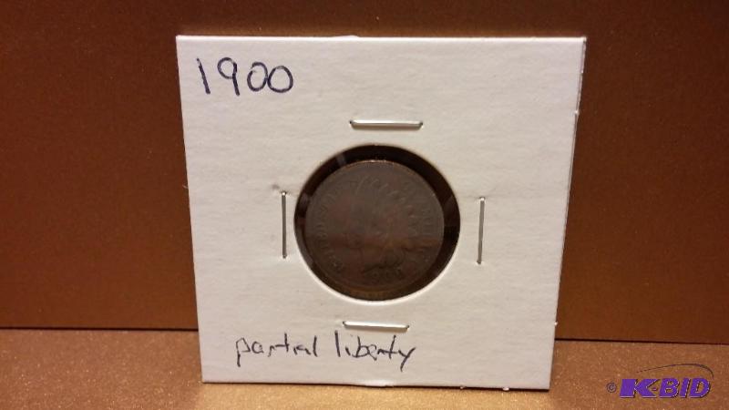 1900 INDIAN HEAD PENNY PARTIAL LIBERTY ONE CE...