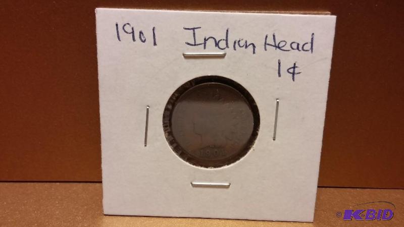 1901 INDIAN HEAD PENNY ONE CENT...