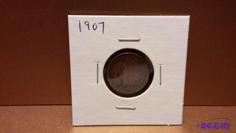 1907 INDIAN HEAD PENNY ONE CENT...