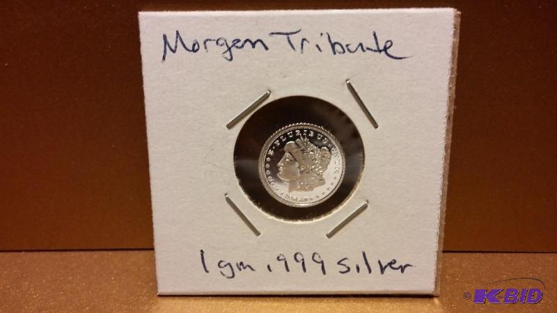 MORGAN DOLLAR TRIBUTE, 1 GM .999 PURE SILVER ...