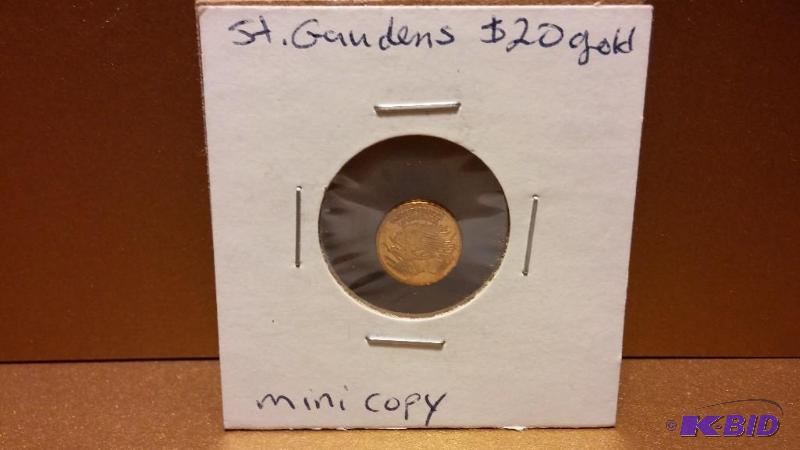 ST. GAUDENS $20 GOLD MINI COPY GOLD PLATED...