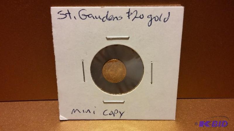 ST. GAUDENS $20 GOLD MINI COPY GOLD PLATED...