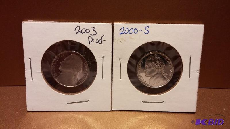 2003-S PROOF NICKEL &amp 2000-S PROOF NICKEL...