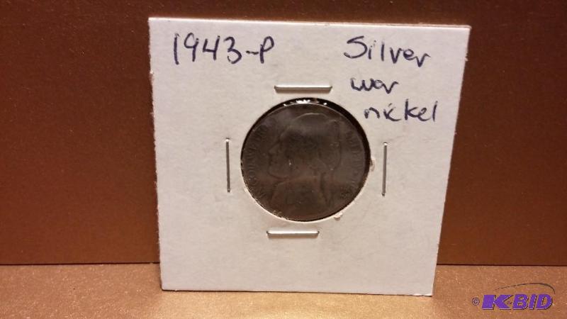 1943-P SILVER WAR NICKEL 40% SILVER...