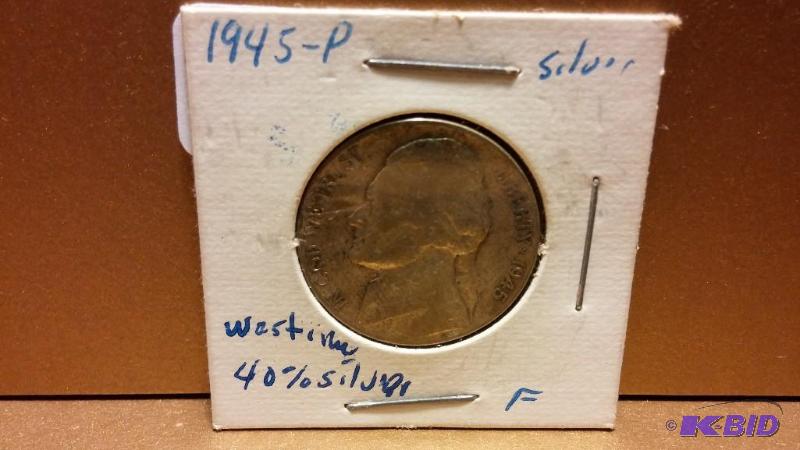 1945-P SILVER WAR NICKEL 40%SILVER NICKEL...