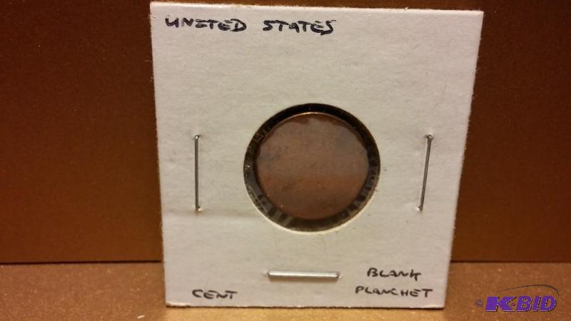 UNITED STATES ONE CENT BLANK PLANCHET SLAB...