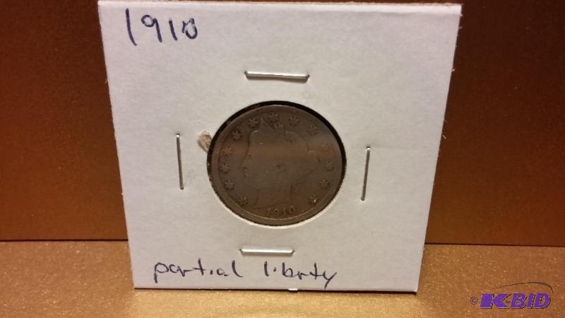 1910 PARTIAL LIBERTY V NICKEL...