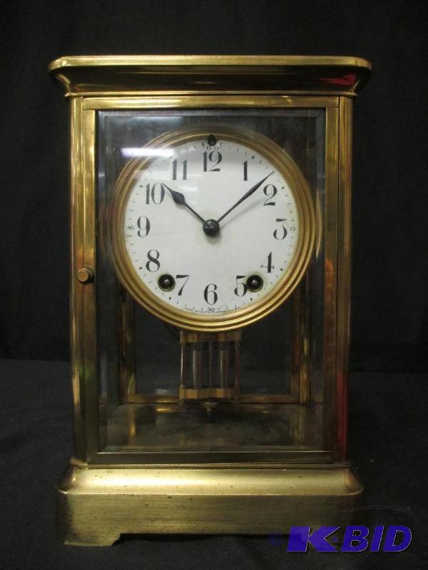 lot 00008 image: Antique Seth Thomas Crystal Regulator Mantle Clock