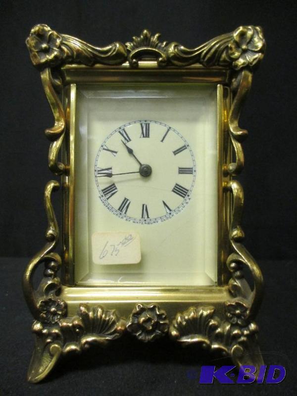 lot 11 image: Ornate Waterbury Carriage Clock Convoy Repeater
