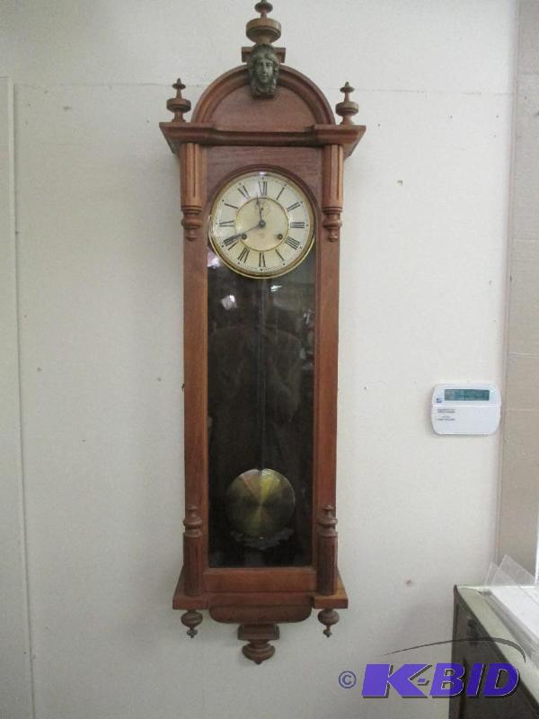 lot 36 image: Ansonia Capital Wall Clock Walnut Longdrop