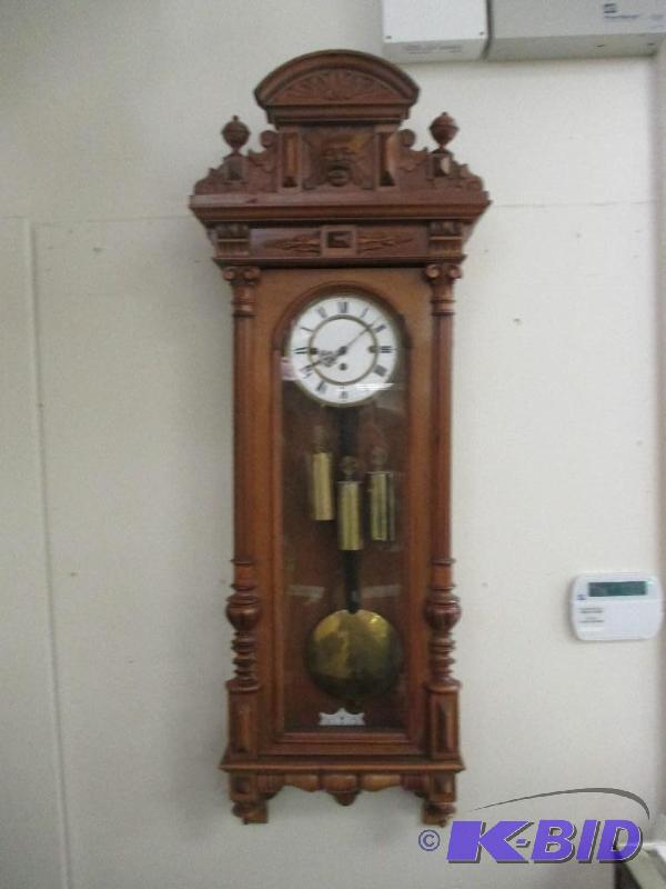 lot 37 image: Antique Vienna Walnut Wall Clock