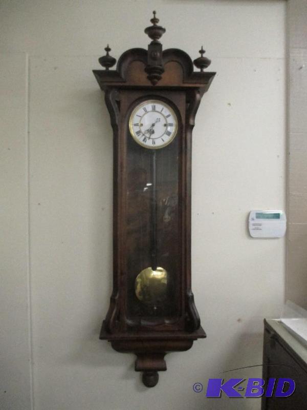 lot 38 image: Vienna Long Wall Clock Antique