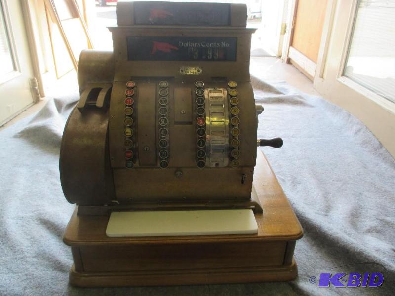 lot 49 image: Antique 1898 Brass Cash Register National Model #841