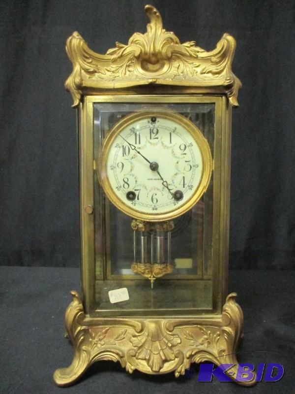 lot 5 image: Seth Thomas Crystal Regulator Clock Empire #11