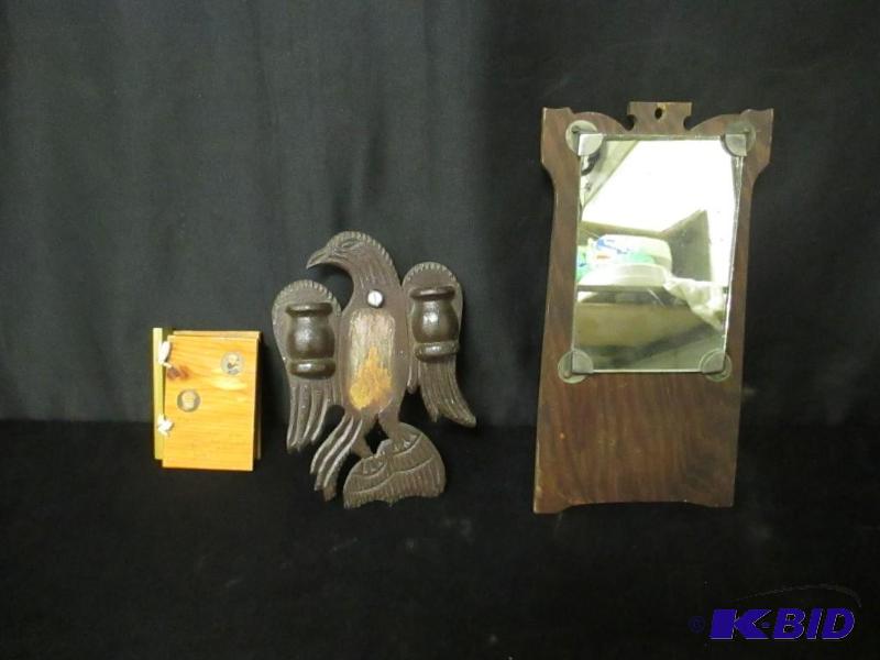 lot 61 image: Lot of Americana Decorative Items Eagle Gettysburg Book Mirror