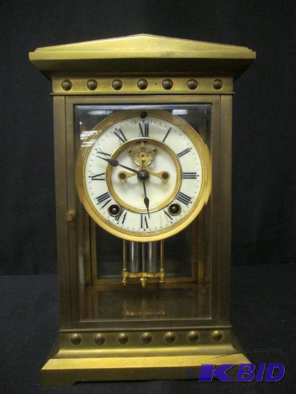 lot 7 image: Antique Ansonia Crystal Regulator Clock