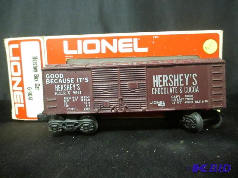 lot 76 image: Lionel Train with Original Box Hersheys Box Car 6-9041
