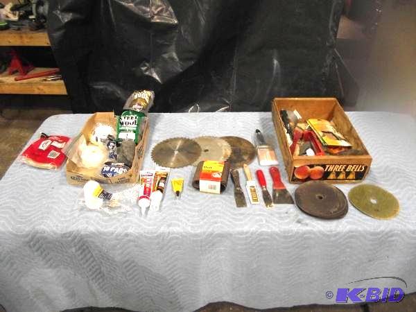Misc Lot   Adhesives  Grinding discs  Saw bla...