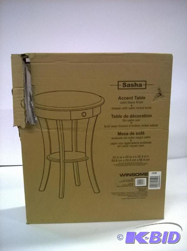 lot 20 image: Satin Black Accent Table